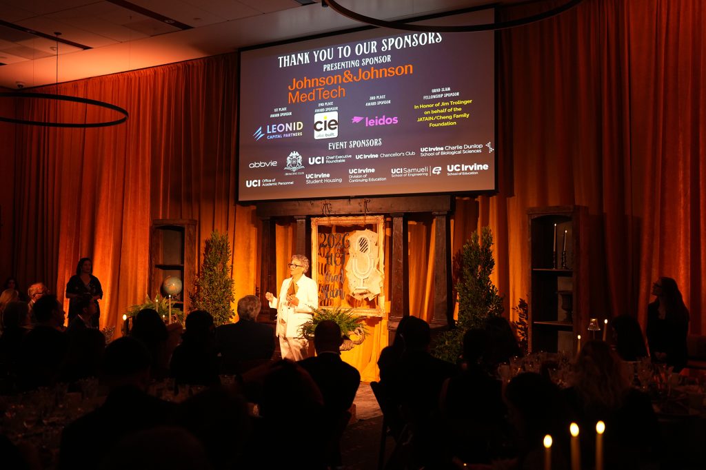 Jaymi Smith and and our grad slam sponsors on the screen